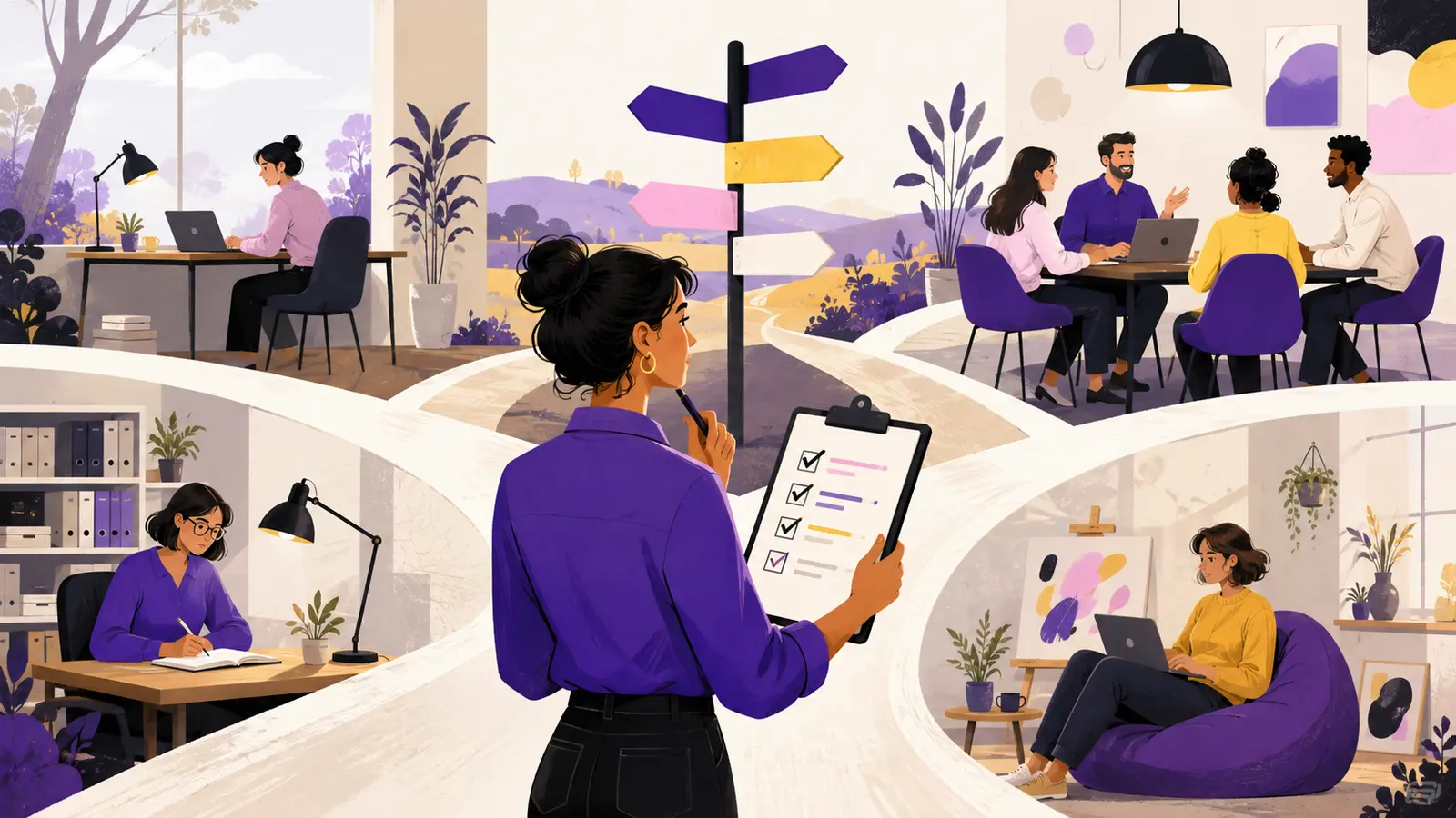 Career personality fit checklist comparing real work environments
