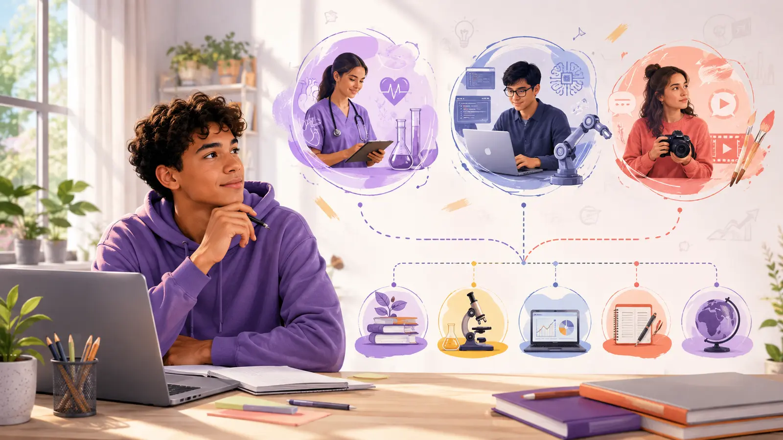 Student researching how to explore careers before choosing a degree