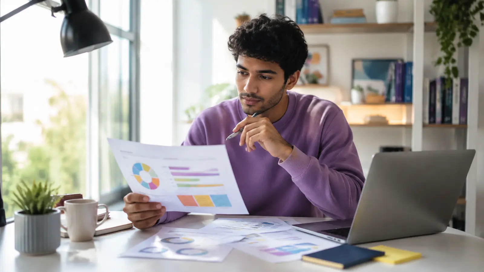 Young adult reviewing and interpreting a career assessment report